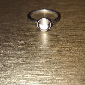 Pandora Vintage Silver Ring With Clear Stone